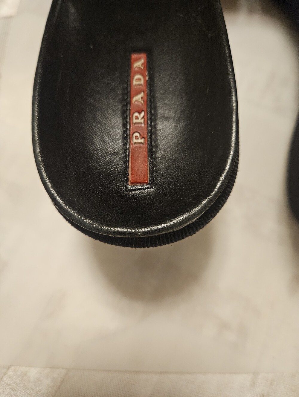 Prada Black Leather Slide Sandals EU 40.5 or US 10 - Picture 9 of 11